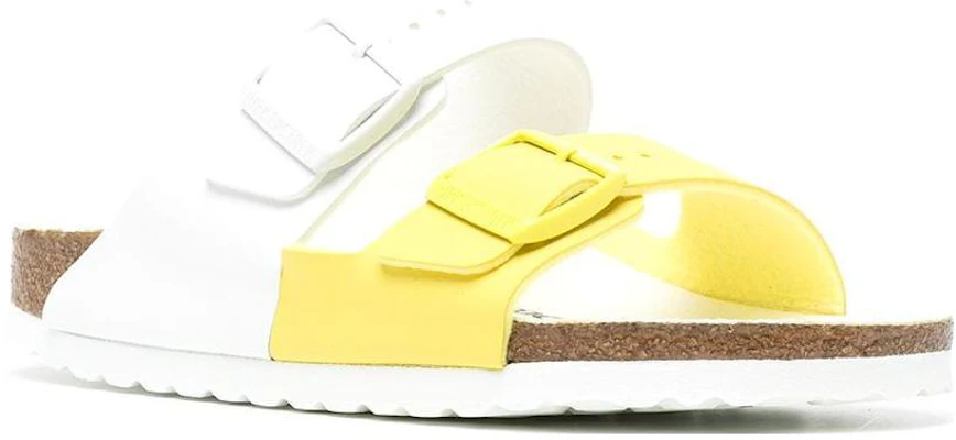 (Women) Birkenstock Arizona Split Birko Flor Narrow Fit Sandals 'White Lime Sour 1019754 Order (Women) Birkenstock Arizona Split Birko Flor Narrow Fit Sandals 'White Lime Sour 1019754