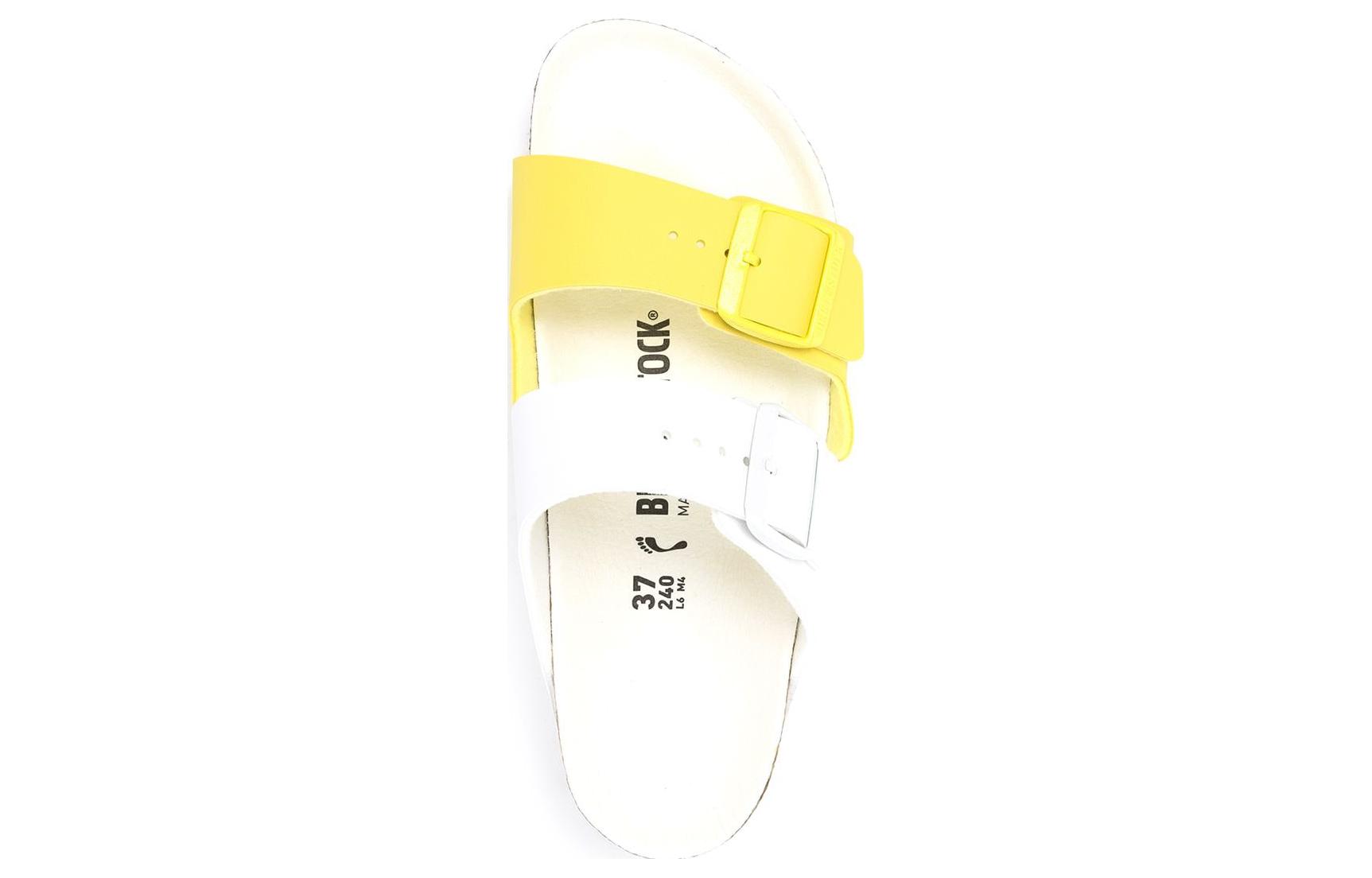 Shop (Women) Birkenstock Arizona Split Birko Flor Narrow Fit Sandals 'White Lime Sour 1019754