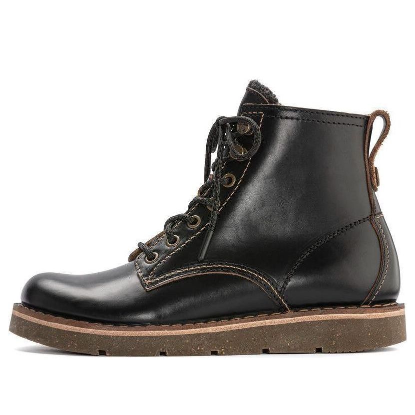 (Women) Birkenstock Birmingham Lace Natural Leather Oiled Narrow Fit 'Black' 1023695