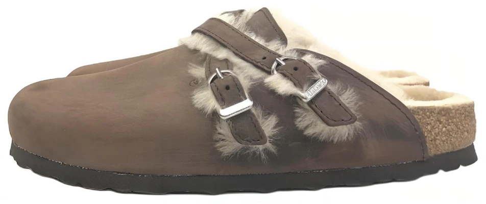 (Women) Birkenstock Blair Shearling Oiled Leather Sandals 'Brown' 1020390 Order (Women) Birkenstock Blair Shearling Oiled Leather Sandals 'Brown' 1020390