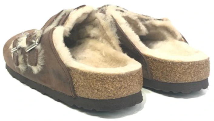 (Women) Birkenstock Blair Shearling Oiled Leather Sandals 'Brown' 1020390 Shop (Women) Birkenstock Blair Shearling Oiled Leather Sandals 'Brown' 1020390