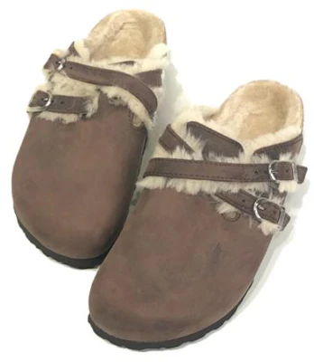 (Women) Birkenstock Blair Shearling Oiled Leather Sandals 'Brown' 1020390 Purchase (Women) Birkenstock Blair Shearling Oiled Leather Sandals 'Brown' 1020390