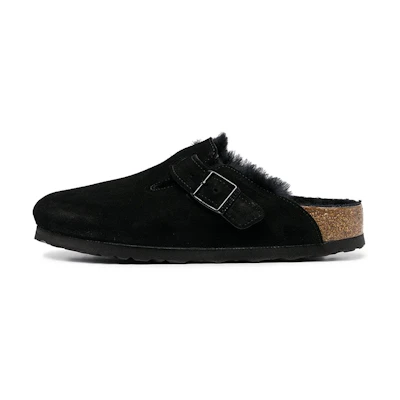 (W) Birkenstock Boston 'Black Shearling'