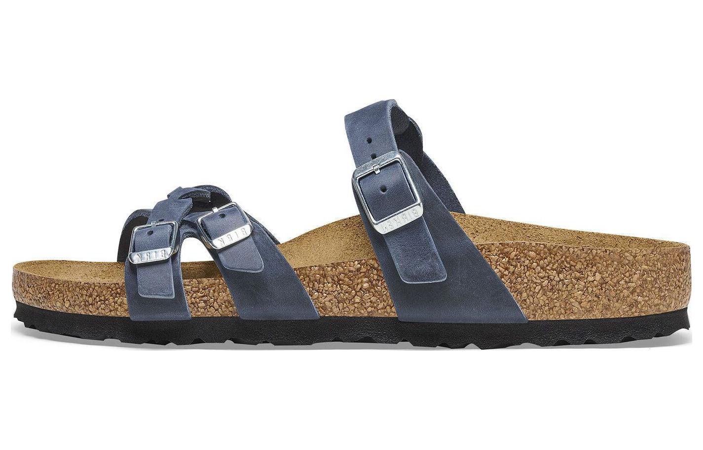 (W) Birkenstock Boston 'Blue Leather'