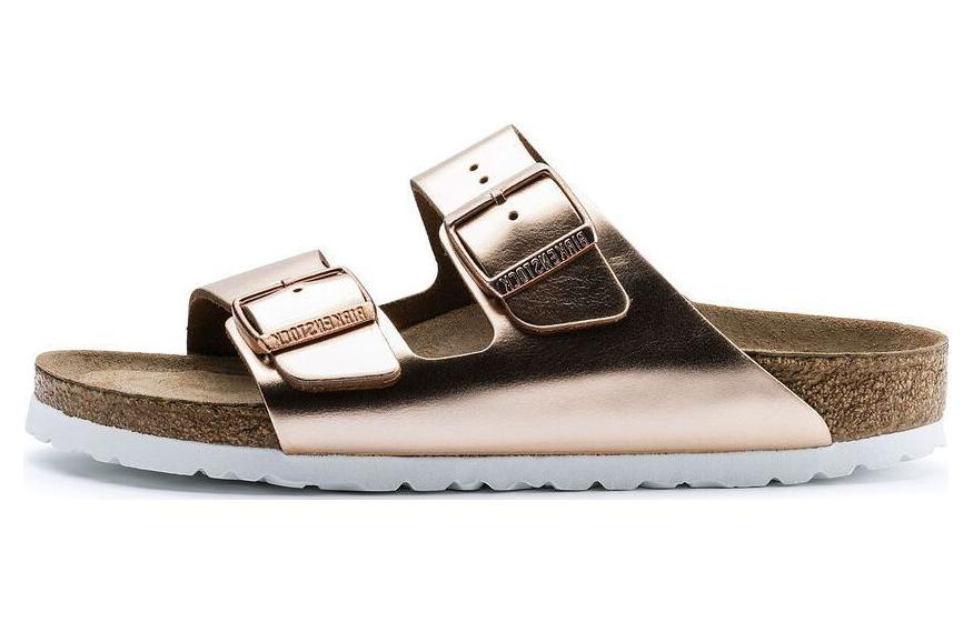 (Women) Birkenstock Arizona Softbed Metallic 'Copper' 0952091