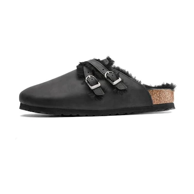 (W) Birkenstock Boston 'Narrow Black Leather'