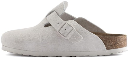 (Women) Birkenstock Boston Antique White Suede 1024731 (Women) Birkenstock Boston Antique White Suede 1024731