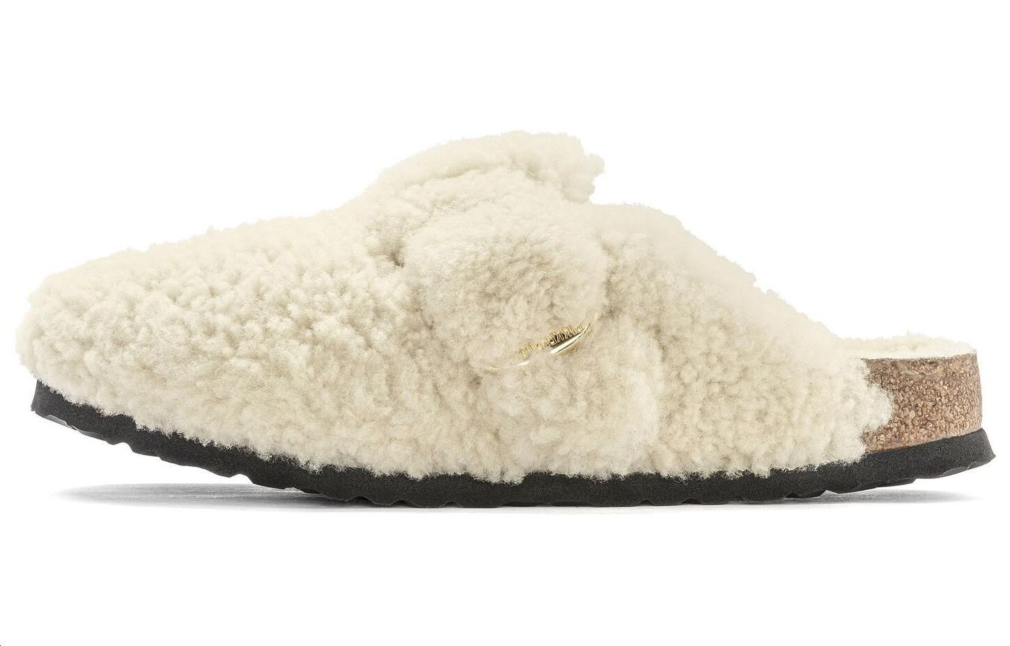 (Women) Birkenstock Boston Big Buckle Shearling Narrow Fit 1025664 'Eggshell' 1025664/1025678