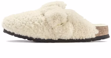 (Women) Birkenstock Boston Big Buckle Shearling Narrow Fit 1025664 'Eggshell' 1025664/1025678 (Women) Birkenstock Boston Big Buckle Shearling Narrow Fit 1025664 'Eggshell' 1025664/1025678