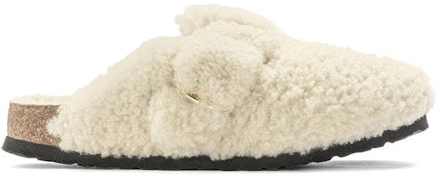 (W) Birkenstock Boston Big Buckle Shearling Narrow Fit 1025664 'Eggshell' putih krem 1025664/1025678 Order (W) Birkenstock Boston Big Buckle Shearling Narrow Fit 1025664 'Eggshell' putih krem 1025664/1025678
