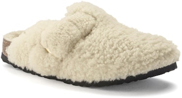 (W) Birkenstock Boston Big Buckle Shearling Narrow Fit 1025664 'Eggshell' putih krem 1025664/1025678 Lookbook (W) Birkenstock Boston Big Buckle Shearling Narrow Fit 1025664 'Eggshell' putih krem 1025664/1025678