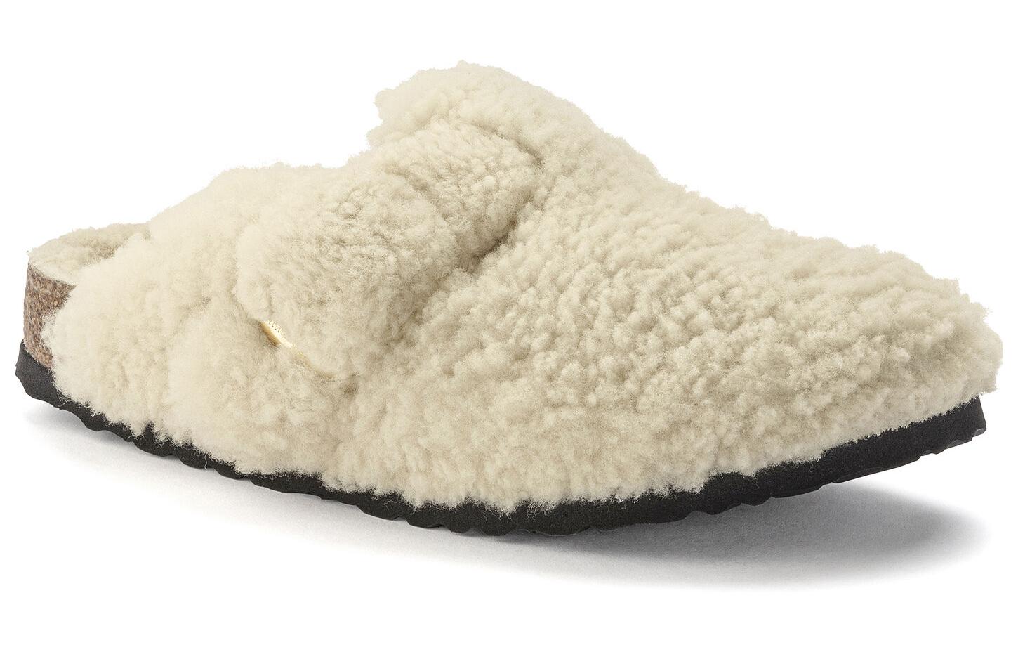 Shop (W) Birkenstock Boston Big Buckle Shearling Schmal 1025664 ''Eierschale'' 1025664/1025678