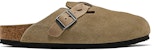 (W) Sandal Kulit Suede Terkepang Birkenstock Boston 'Taupe' 1026694