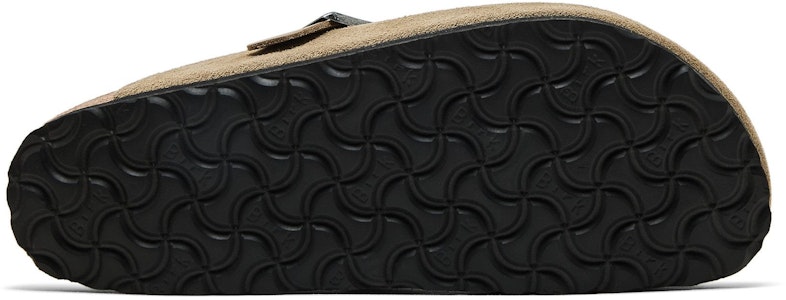 Birkenstock 純麂皮 圓頭搭扣 半包拖鞋 女款 褐色 Shop Birkenstock 純麂皮 圓頭搭扣 半包拖鞋 女款 褐色