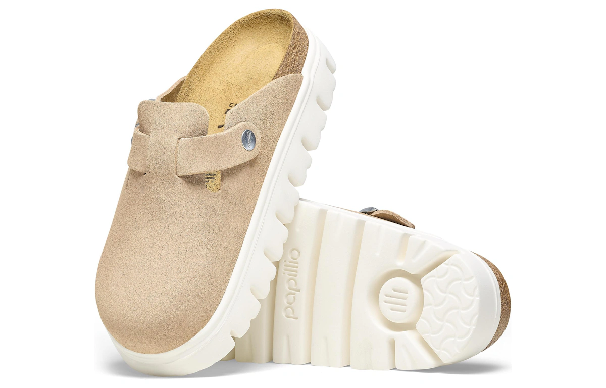 (Women) Birkenstock Boston Chunky Suede Warm Sand