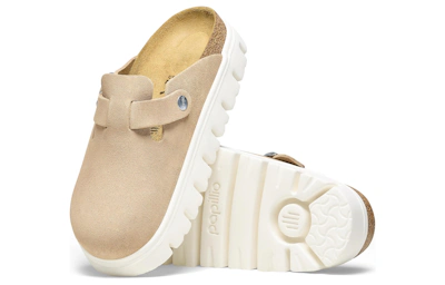 (Women) Birkenstock Boston Chunky Suede Warm Sand
