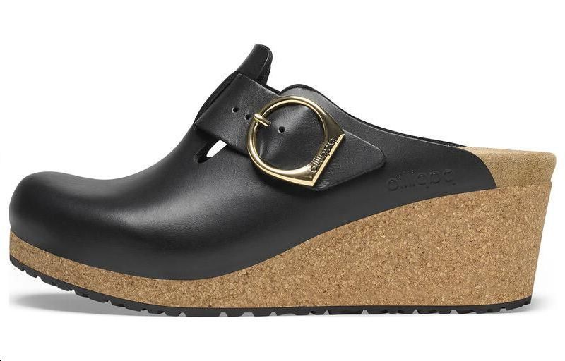 (W) Birkenstock Boston Clog 'Black Leather'