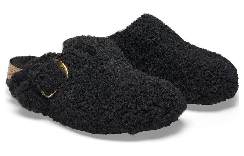 Lookbook (W) Birkenstock Boston Shearling 'Hitam Regular' Sepatu Sandal Terkenal 1025891