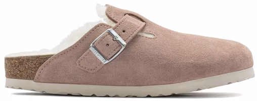 (Women) Birkenstock Boston Shearling Suede Leather Coated Narrow Fit 'Pink Clay' 1023292 (Women) Birkenstock Boston Shearling Suede Leather Coated Narrow Fit 'Pink Clay' 1023292