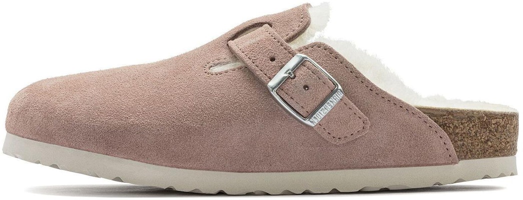 (Women) Birkenstock Boston Shearling Suede Leather Coated Narrow Fit 'Pink Clay' 1023292 Buy (Women) Birkenstock Boston Shearling Suede Leather Coated Narrow Fit 'Pink Clay' 1023292