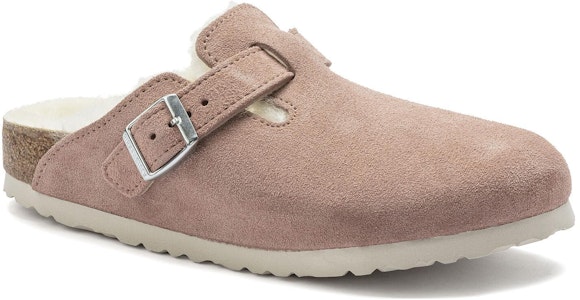(W) Birkenstock Boston Shearling Suede Kulit Sempit 'Pink Clay' 1023292 Order (W) Birkenstock Boston Shearling Suede Kulit Sempit 'Pink Clay' 1023292