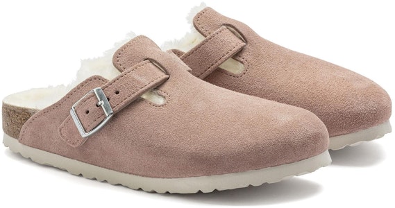 (W) Birkenstock Boston Shearling Suede Kulit Sempit 'Pink Clay' 1023292 Lookbook (W) Birkenstock Boston Shearling Suede Kulit Sempit 'Pink Clay' 1023292