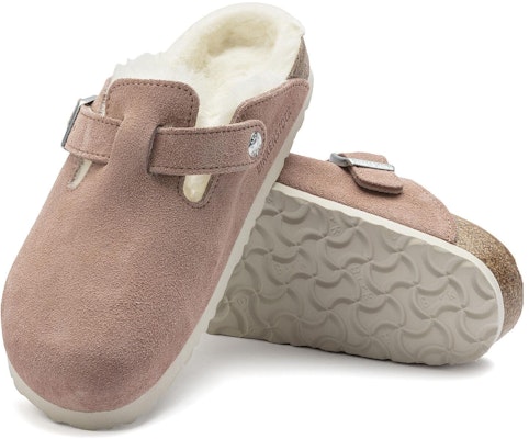 (Women) Birkenstock Boston Shearling Suede Leather Coated Narrow Fit 'Pink Clay' 1023292 Purchase (Women) Birkenstock Boston Shearling Suede Leather Coated Narrow Fit 'Pink Clay' 1023292