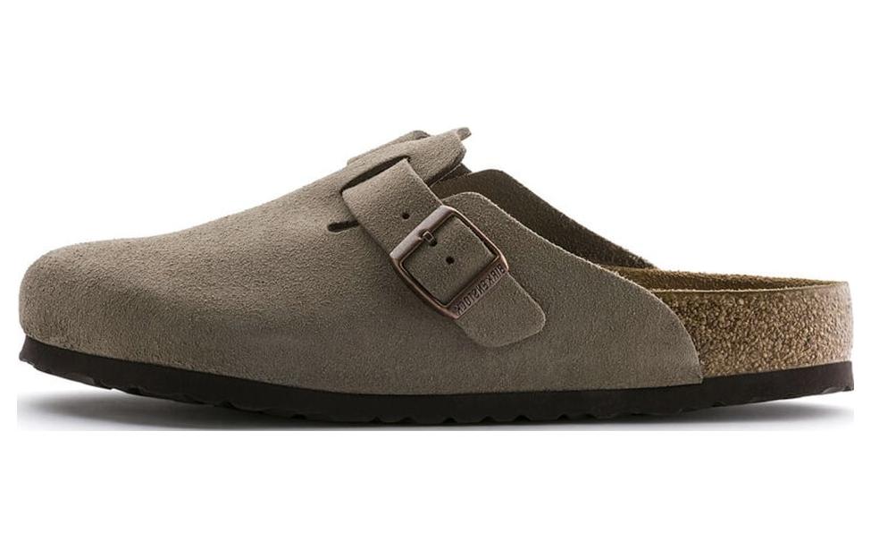 (Women) Birkenstock Boston Soft Footbed Suede 'Taupe' 560773