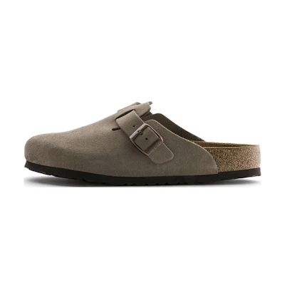 (W) Birkenstock Boston Soft Footbed Suede 'Taupe'
