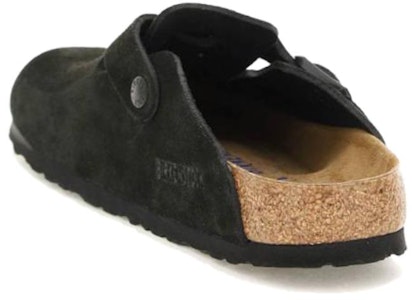 (W) Birkenstock Boston Piel Ante Planta Suave Ajuste Estrecho Mules 'Negro' 660473 Order (W) Birkenstock Boston Piel Ante Planta Suave Ajuste Estrecho Mules 'Negro' 660473