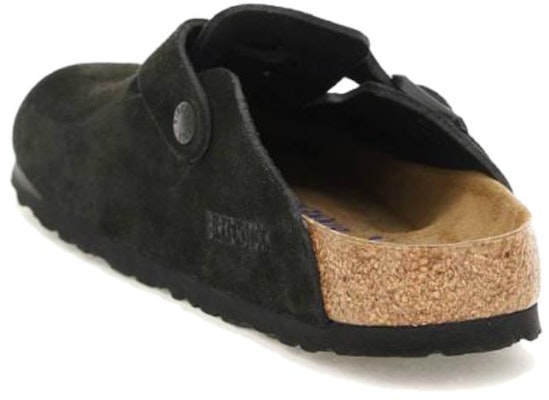 (Women) Birkenstock Boston Soft Footbed Suede Leather Narrow Fit Mules 'Black' 660473 Order (Women) Birkenstock Boston Soft Footbed Suede Leather Narrow Fit Mules 'Black' 660473