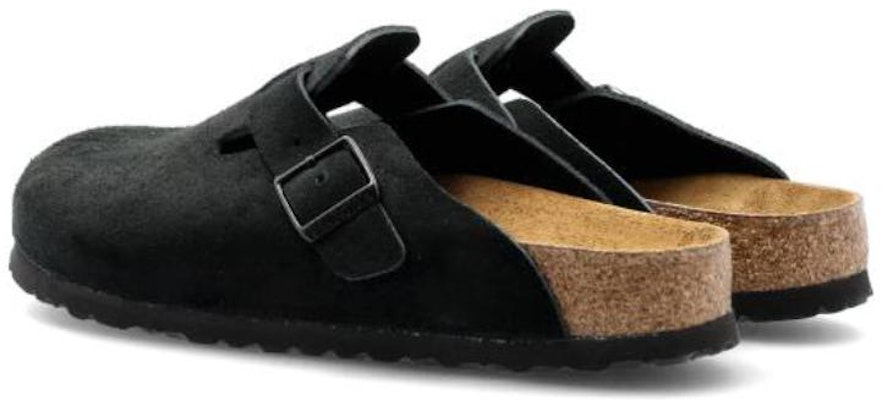 (Women) Birkenstock Boston Soft Footbed Suede Leather Narrow Fit Mules 'Black' 660473 Lookbook (Women) Birkenstock Boston Soft Footbed Suede Leather Narrow Fit Mules 'Black' 660473