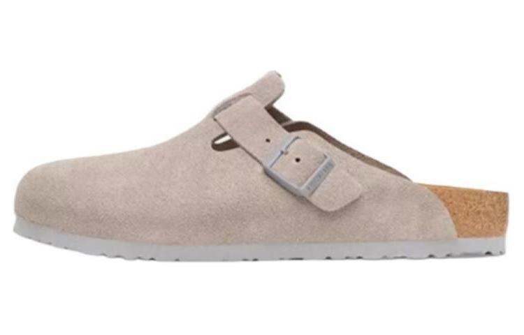 (Women) Birkenstock Boston Suede Leather 'Stone Coin' 1027751