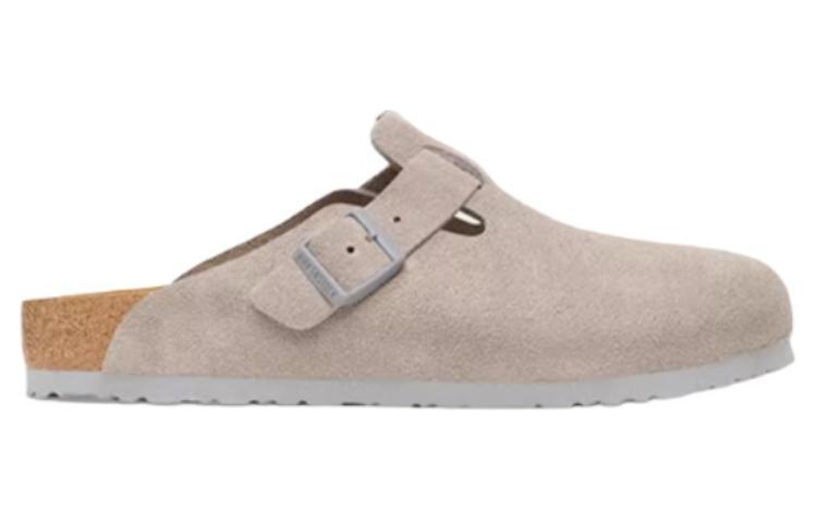 Order Birkenstock Boston 牛皮革 時尚舒適 簡約百搭 包頭拖鞋 女款 灰色