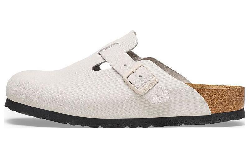 Buy (W) Birkenstock Boston 麂皮压纹拖鞋 1025252 '灯芯绒古典白' 1025252/1025270