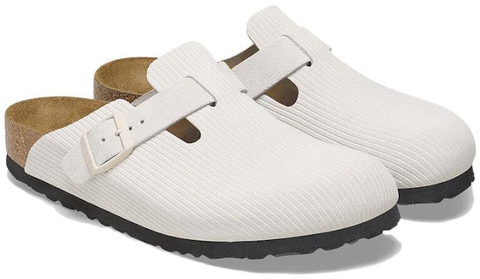 (Women) Birkenstock Boston Suede Leather Embossed 1025252 'Corduroy Antique White' 1025252/1025270 Shop (Women) Birkenstock Boston Suede Leather Embossed 1025252 'Corduroy Antique White' 1025252/1025270