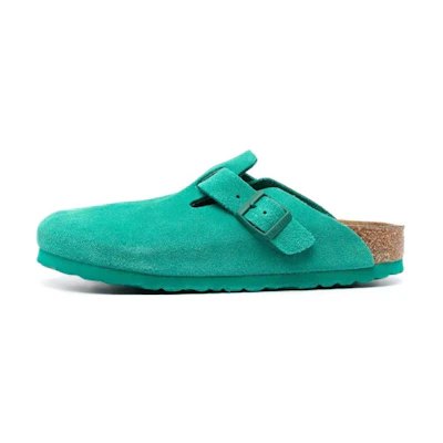 (W) Birkenstock Boston Suede Leather Narrow Fit 'Digital Green'