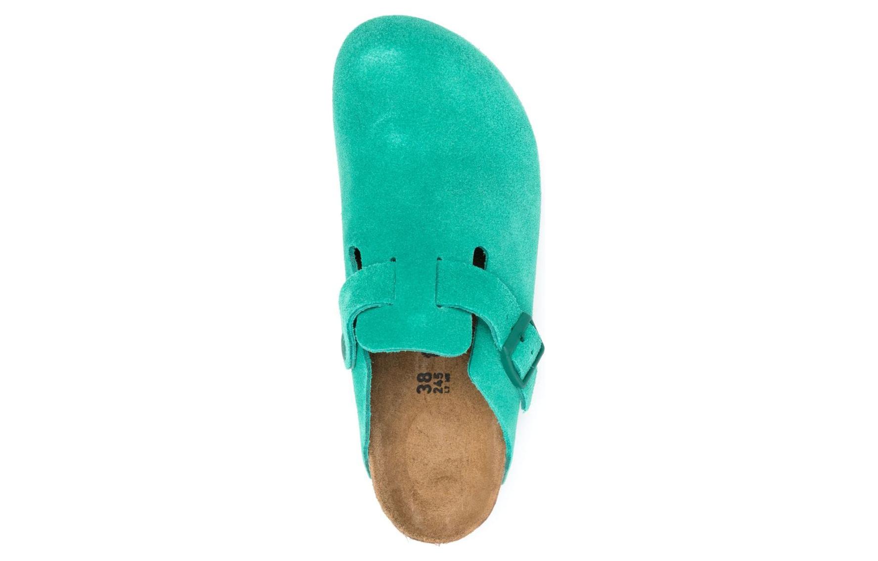 (W) Birkenstock Boston Suede Leather Narrow Fit 'Digital Green' 圖 4