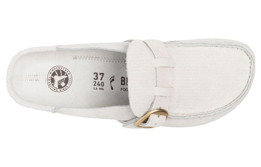 Lookbook (W) Birkenstock Buckley Suede Corduroy Fit Sempit 'Antique White' Kulit Embos 1025232