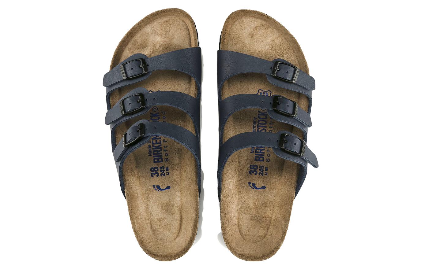 Shop (Women) Birkenstock Comfort Leather Platform Slide 'Blue Regular' 0554711