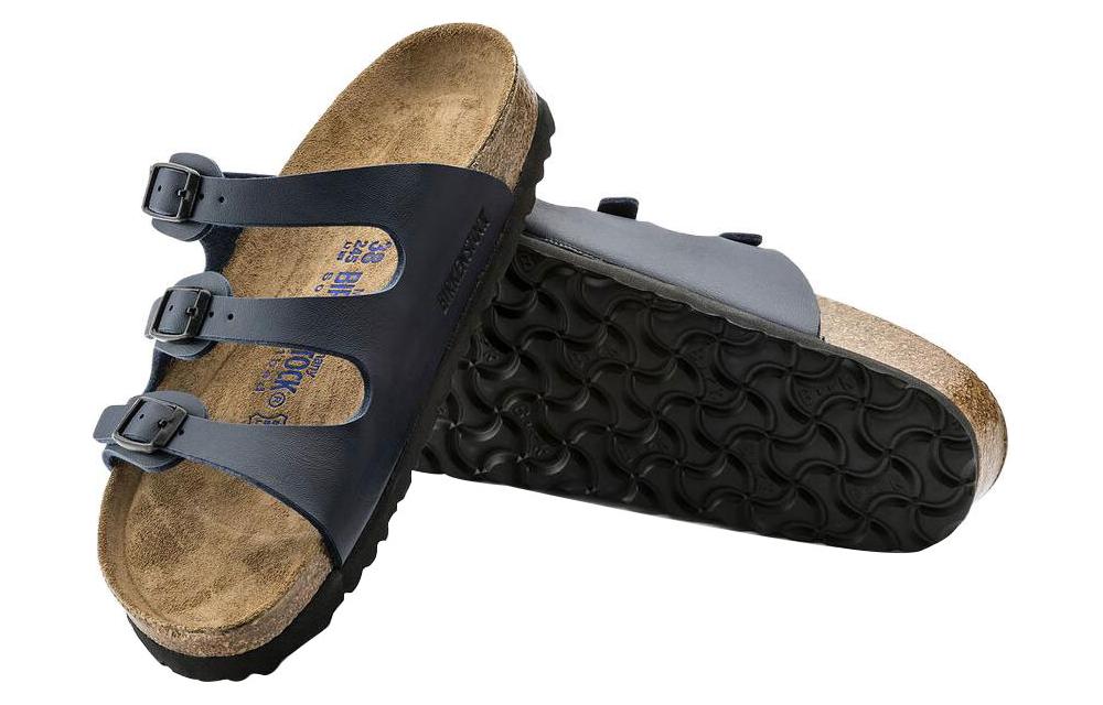 Purchase (Women) Birkenstock Comfort Leather Platform Slide 'Blue Regular' 0554711