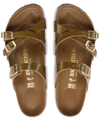 (W) Birkenstock Franca Kulit Asli Fit Sempit Sandal 'High Shine Mud Green' 1024249 Purchase (W) Birkenstock Franca Kulit Asli Fit Sempit Sandal 'High Shine Mud Green' 1024249