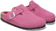 Lookbook Birkenstock 絨面 舒適保暖絨毛圓頭厚底 包頭拖鞋 女款 紫紅色 常規版