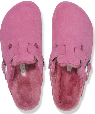 Birkenstock 絨面 舒適保暖絨毛圓頭厚底 包頭拖鞋 女款 紫紅色 常規版 Shop Birkenstock 絨面 舒適保暖絨毛圓頭厚底 包頭拖鞋 女款 紫紅色 常規版