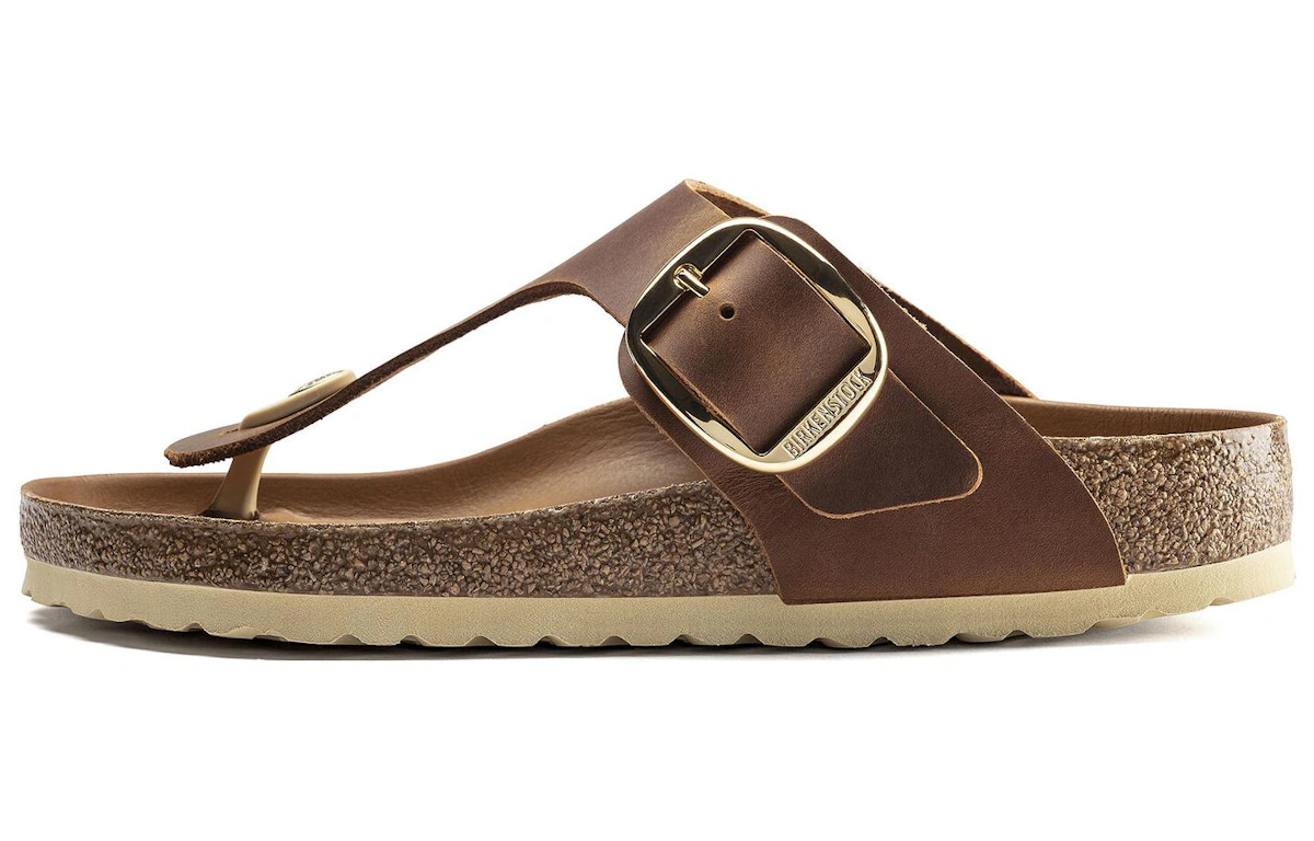 (Women) Birkenstock Gizeh Big Buckle Oiled Nubuck Cognac
