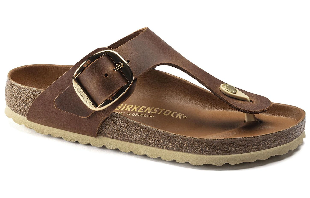 (Women) Birkenstock Gizeh Big Buckle Oiled Nubuck Cognac
