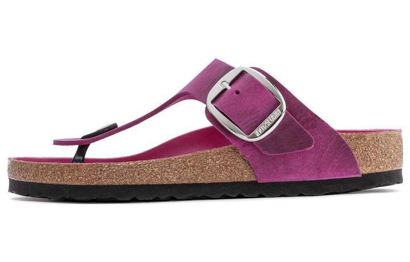 Buy (Women) Birkenstock Gizeh Narrow 'Metallic Buckle Purple Red' 1023384