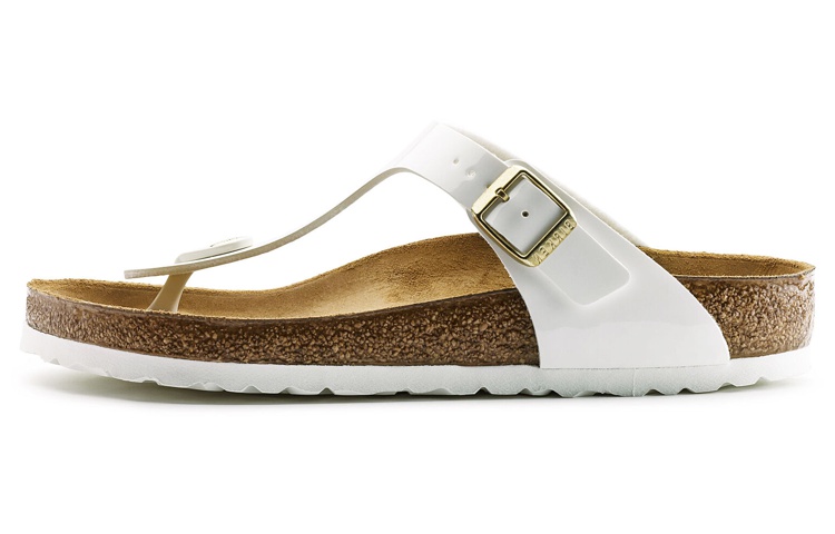 (Women) Birkenstock Gizeh Patent White 1005299
