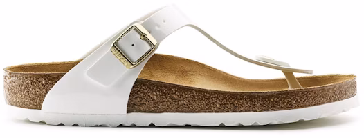(Women) Birkenstock Gizeh Patent White 1005299 (Women) Birkenstock Gizeh Patent White 1005299