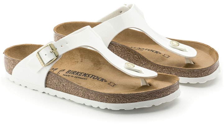 (Women) Birkenstock Gizeh Patent White 1005299 Order (Women) Birkenstock Gizeh Patent White 1005299